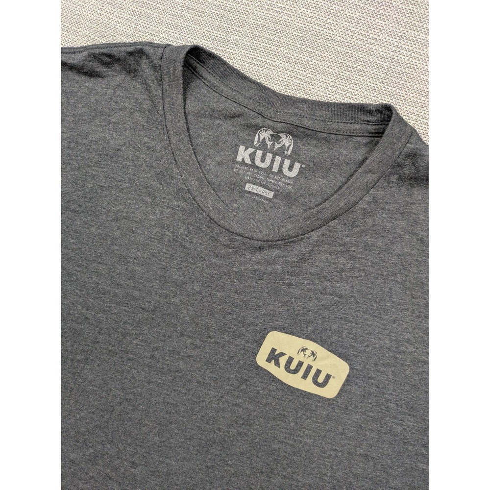 KUIU Shirt Mens 2XL Gray Camo Logo Graphic Tee Tagless Hunting Outdoor
